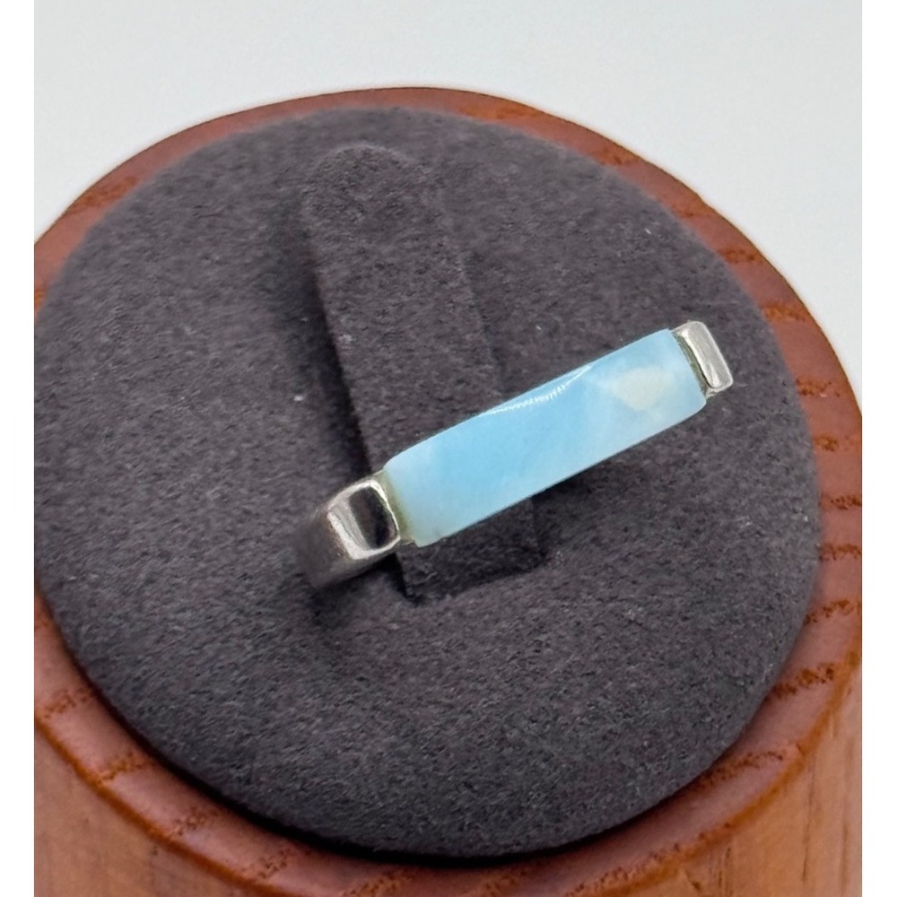 CFJ Sterling Silver Larimar Ring Size 6